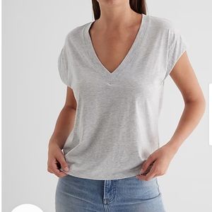 Express Light Heather Grey Skimming Tee 100% Supima Cotton